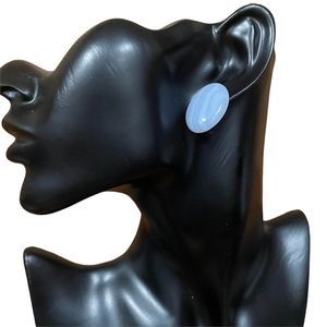 Blue Lace Agate Stud Handmaid Earrings